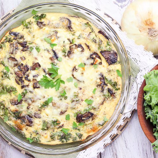Crustless Kale & Mushroom Quiche