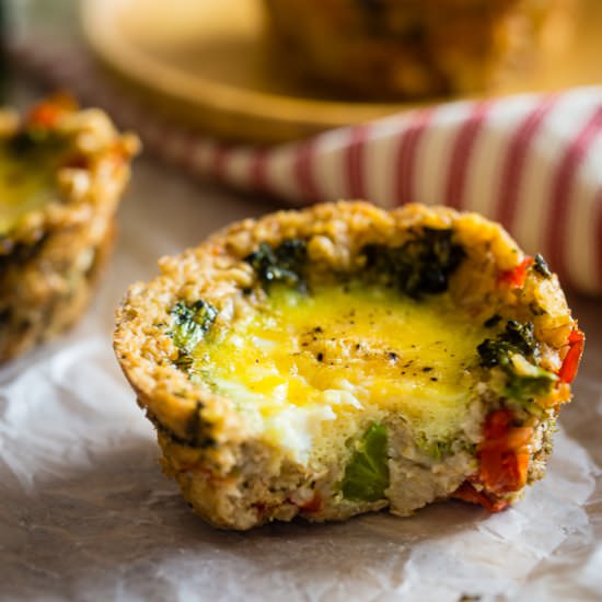 Savory Veggie Oatmeal Egg Muffins