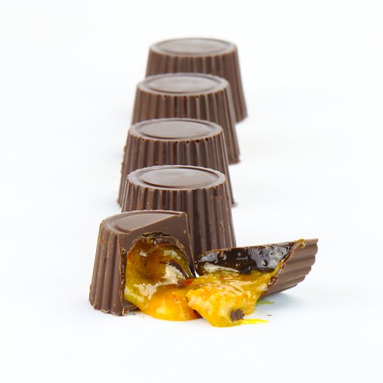 Chocolates filled with tangerine