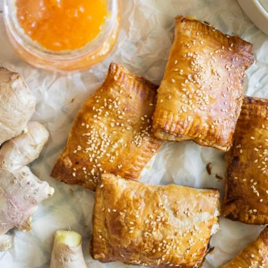 Peach Ginger Goat Cheese Turnovers