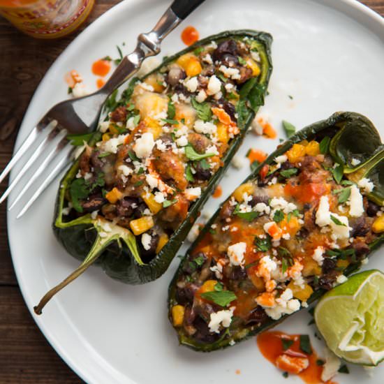 Chorizo Stuffed Poblano Peppers