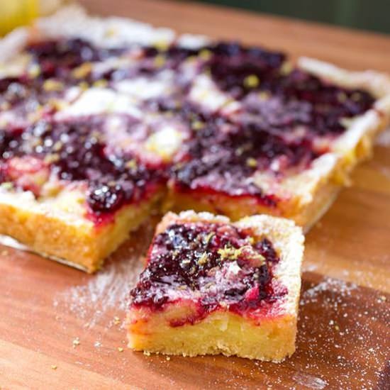 Lemon Cherry Swirl Bars