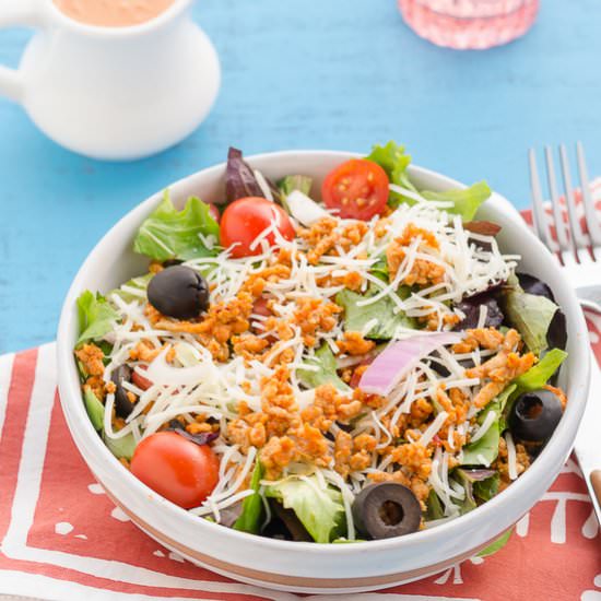 Ground Chicken Taco Salad