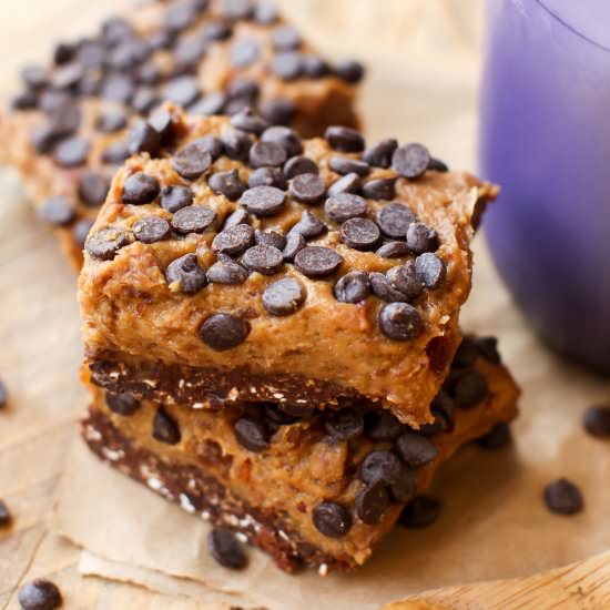 Chocolate PB Cookie Dough Bars