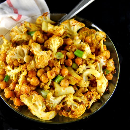 Roasted Cauliflower and Chickpeas