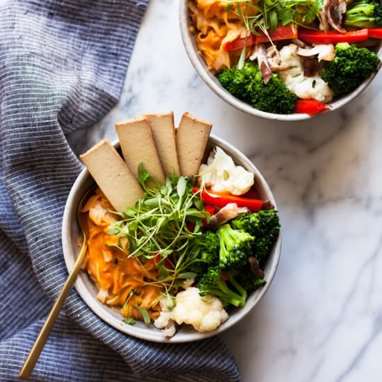 Easy Red Curry Rice Noodle Bowls