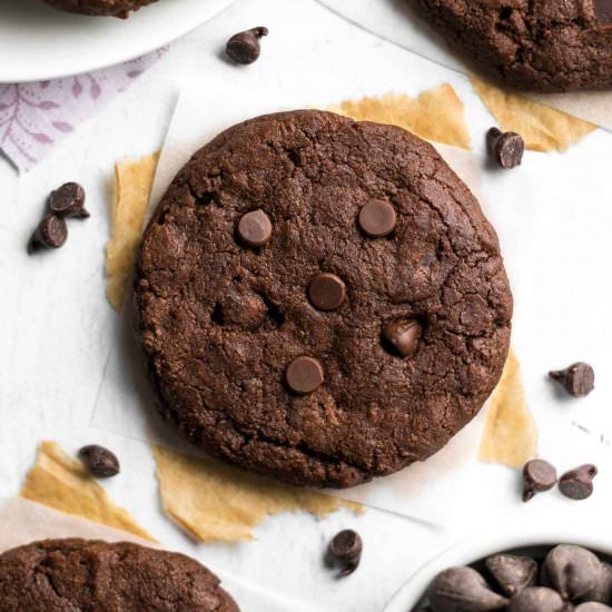 Fudgy Triple Chocolate Cookies