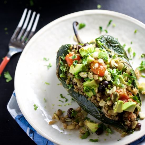 Quinoa Salad Stuffed Poblanos