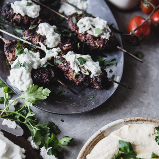 Beef Kofta Kababs with Tzatziki