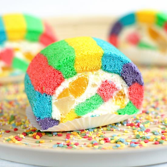 Rainbow Roll Cake