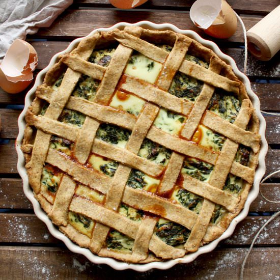 Rustic Ricotta Spinach Quiche
