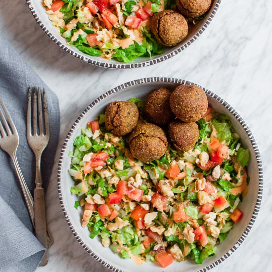Lentil & Mini Falafel Salad