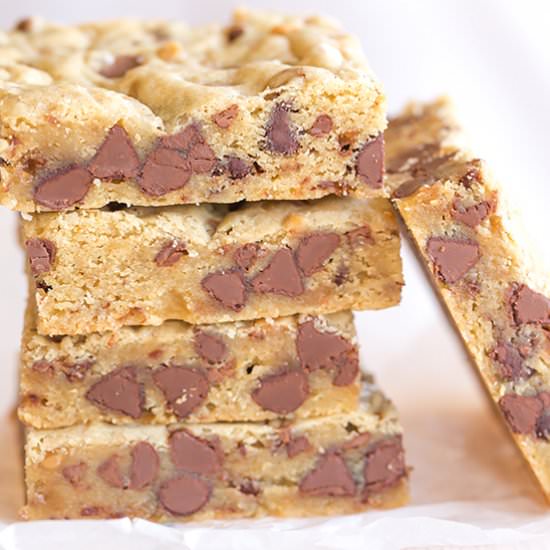 Chocolate Chip and Toffee Blondies