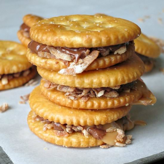 Chocolate Caramel Ritz Cookies