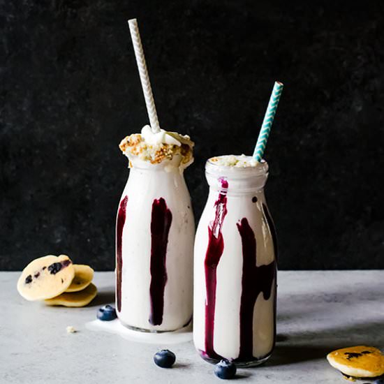 Boozy Blueberry Pancake Milkshake