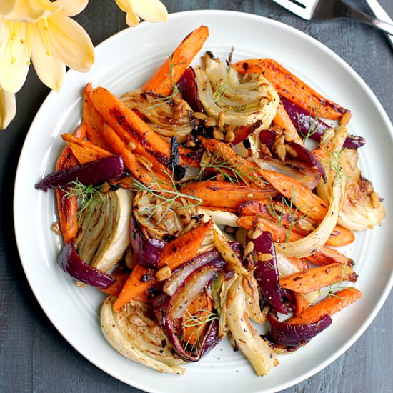 Spicy Roasted Fennel and Carrots