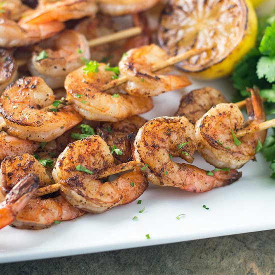 Drunken Cajun Shrimp Skewers
