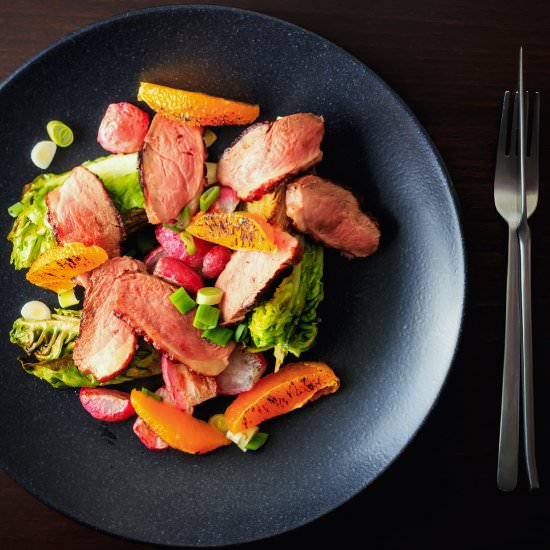 Warm Roasted Radish and Duck Salad