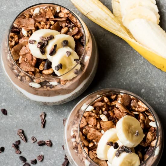Chocolate banana chia pudding