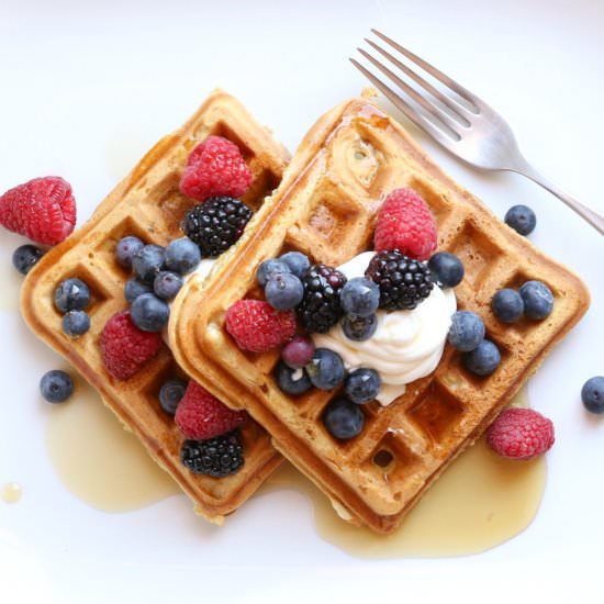 Fluffy Sour Cream Waffles