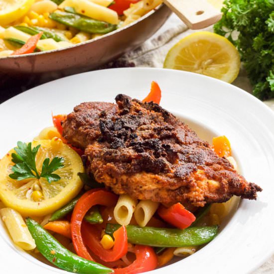 Lemon Honey Hot Chicken Pasta