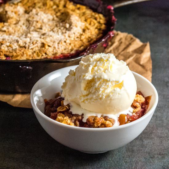 Peach and Cherry Crisp