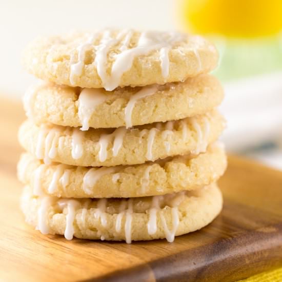 Lemon Glazed Crinkle Cookies