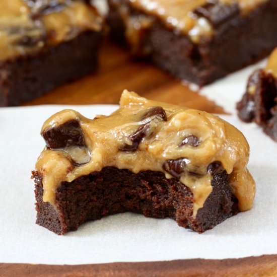 Caramel Chocolate Flourless Brownie