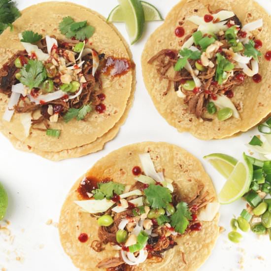 Spicy Pork Pad Thai Tacos