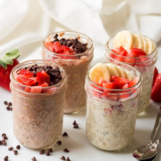 Strawberry Overnight Oats, 2 Ways