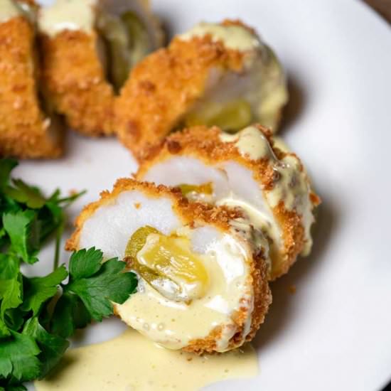 Calamari Chile Rellenos Hollandaise