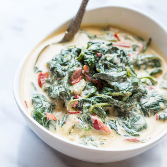 Lightened Up Creamed Spinach
