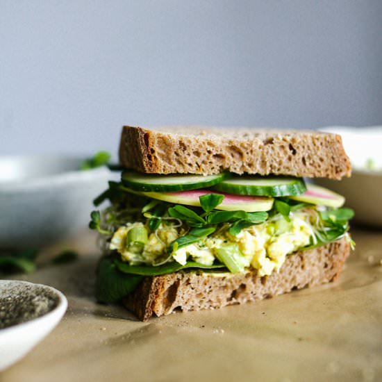 Springy Tofu Salad Sandwich
