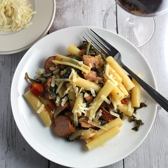 Pasta with Chicken Sausage and Kale