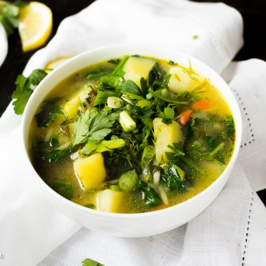 Russian Green Chicken Soup