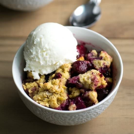 Rhubarb Berry Cobbler