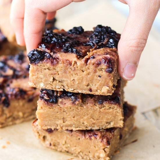 Healthy PB&J Blondies