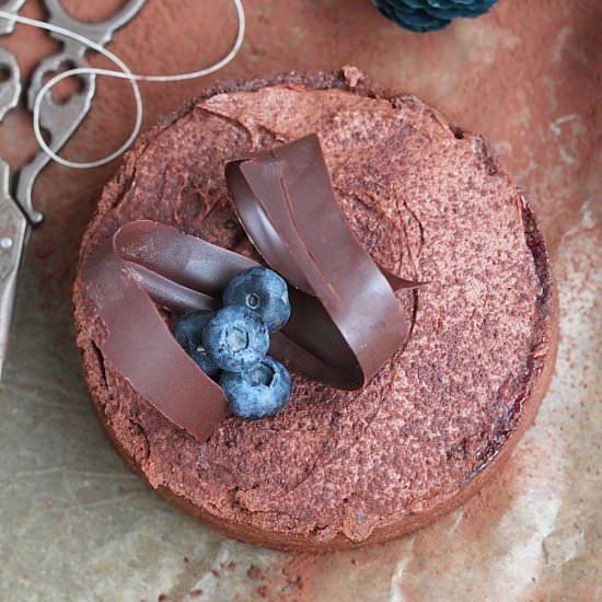 Blueberry and chocolate pie