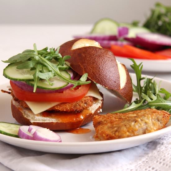 Oven Baked Schnitzel and Burger