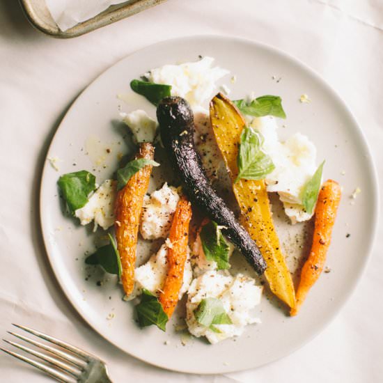 Roasted Carrots with Mozzarella
