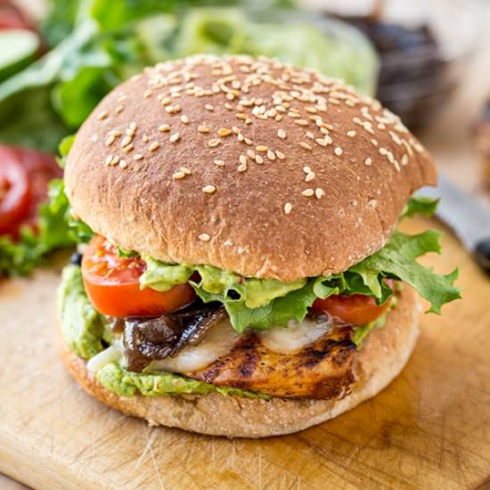 Spicy Guacamole Chicken Burger