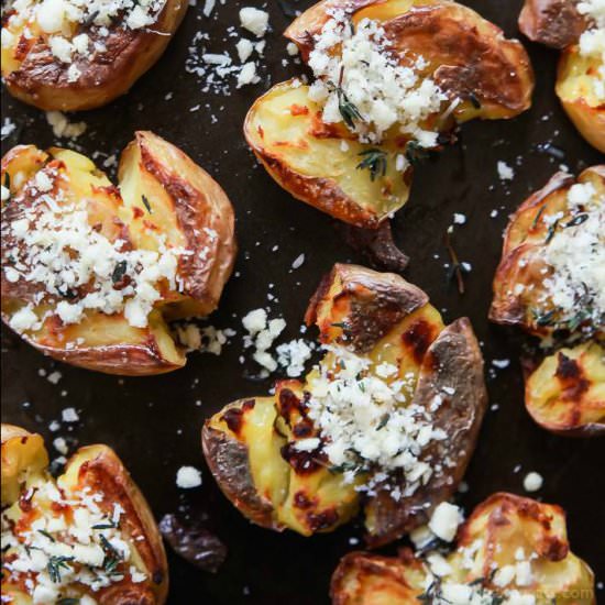 Garlic Herb Smashed Potatoes