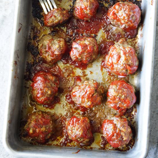 Large Batch Barbecued Meatballs