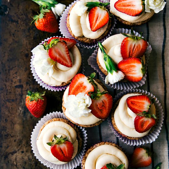 Vegan Strawberries and Cream Cupcake
