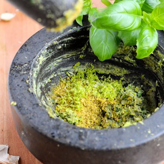 Pistachio and lime pesto