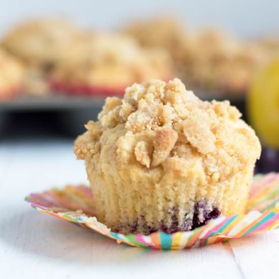 Lemon Blueberry Coffee Cake Muffins