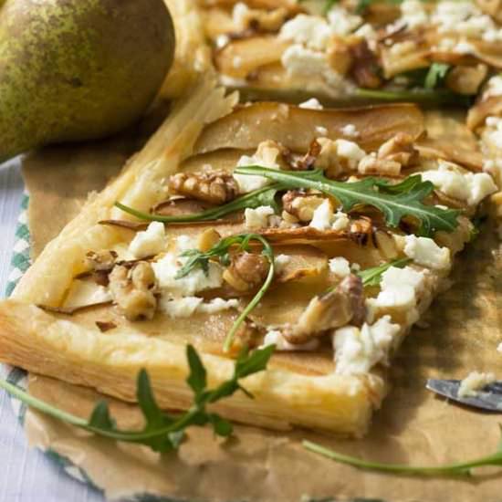 Pear, Feta and Walnut Tart