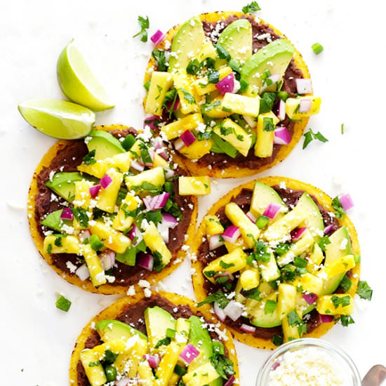 Pineapple Black Bean Tostadas