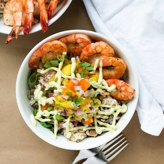 Roasted Shrimp Rice Bowl