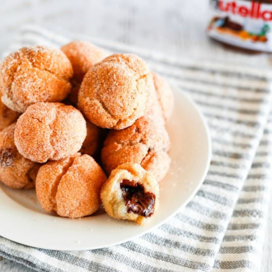 Nutella Stuffed Mochi Doughnut Hole